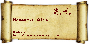 Moseszku Alda névjegykártya